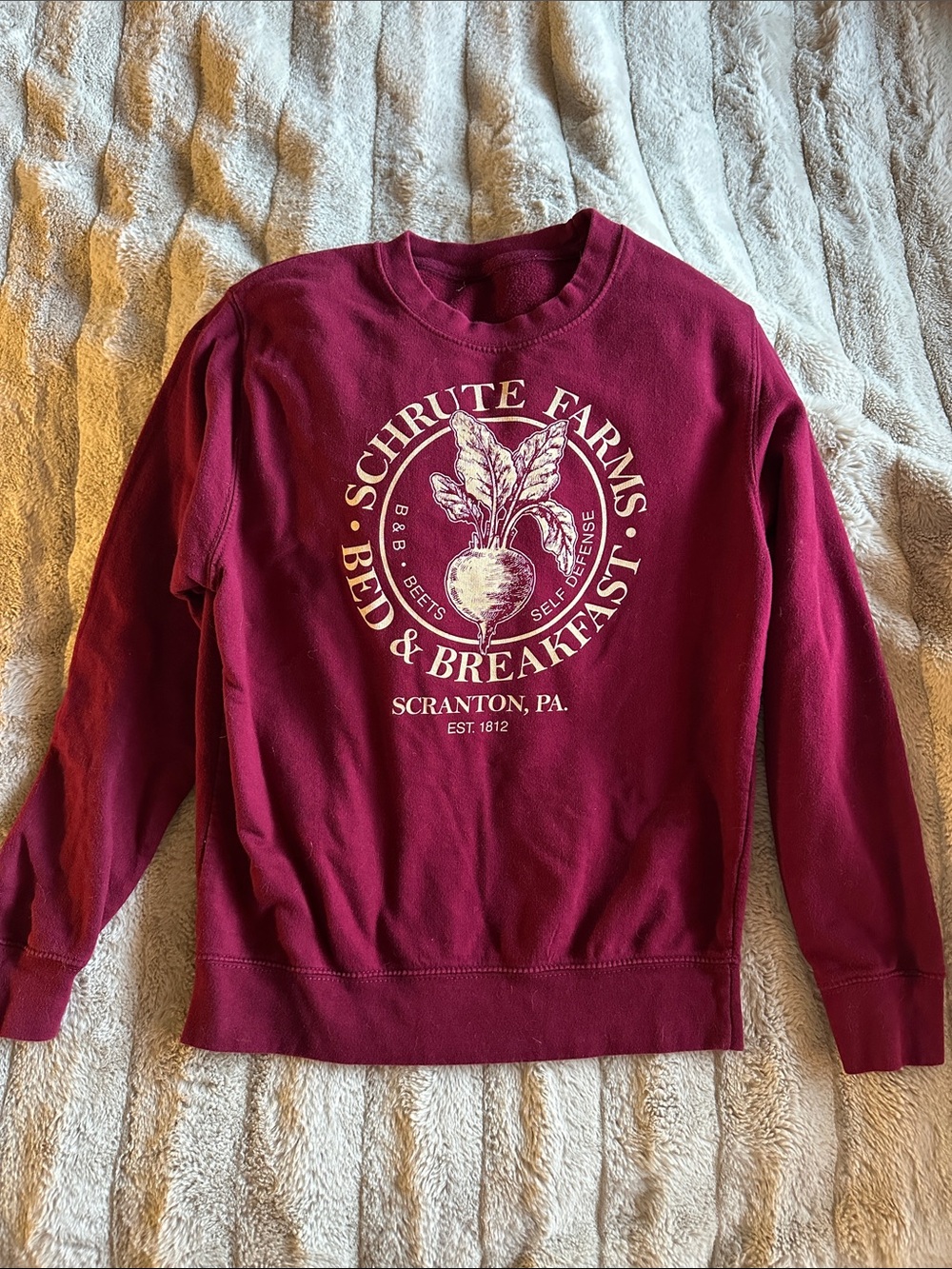 Maroon Crewneck Sweatshirt Schrute Farms
